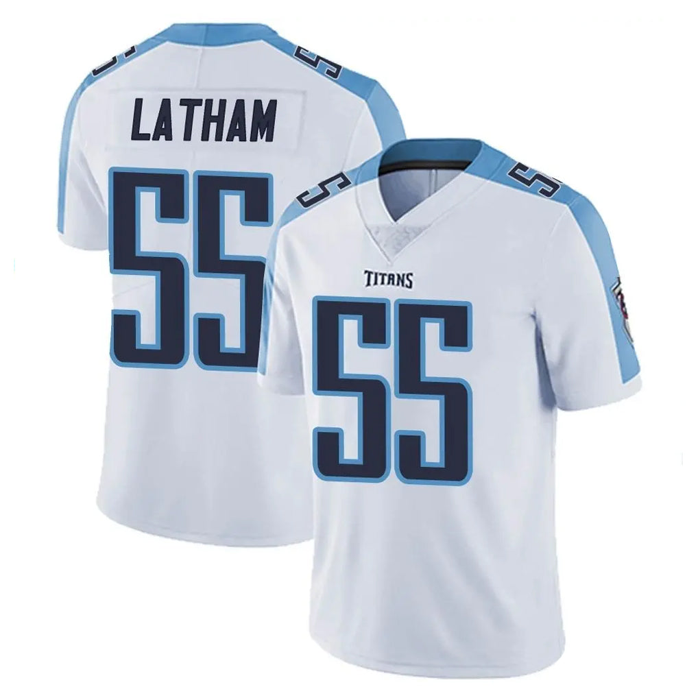 Tocy T.Titans #55 JC Latham Player White Limited Vapor Untouchable Home Game Stitched Jerseys