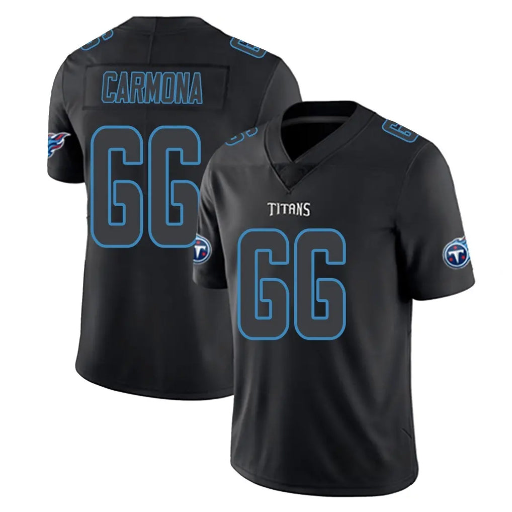 Tocy T.Titans #66 Fernando Carmona Jr. Player Black Impact Limited Home Game Stitched Jerseys
