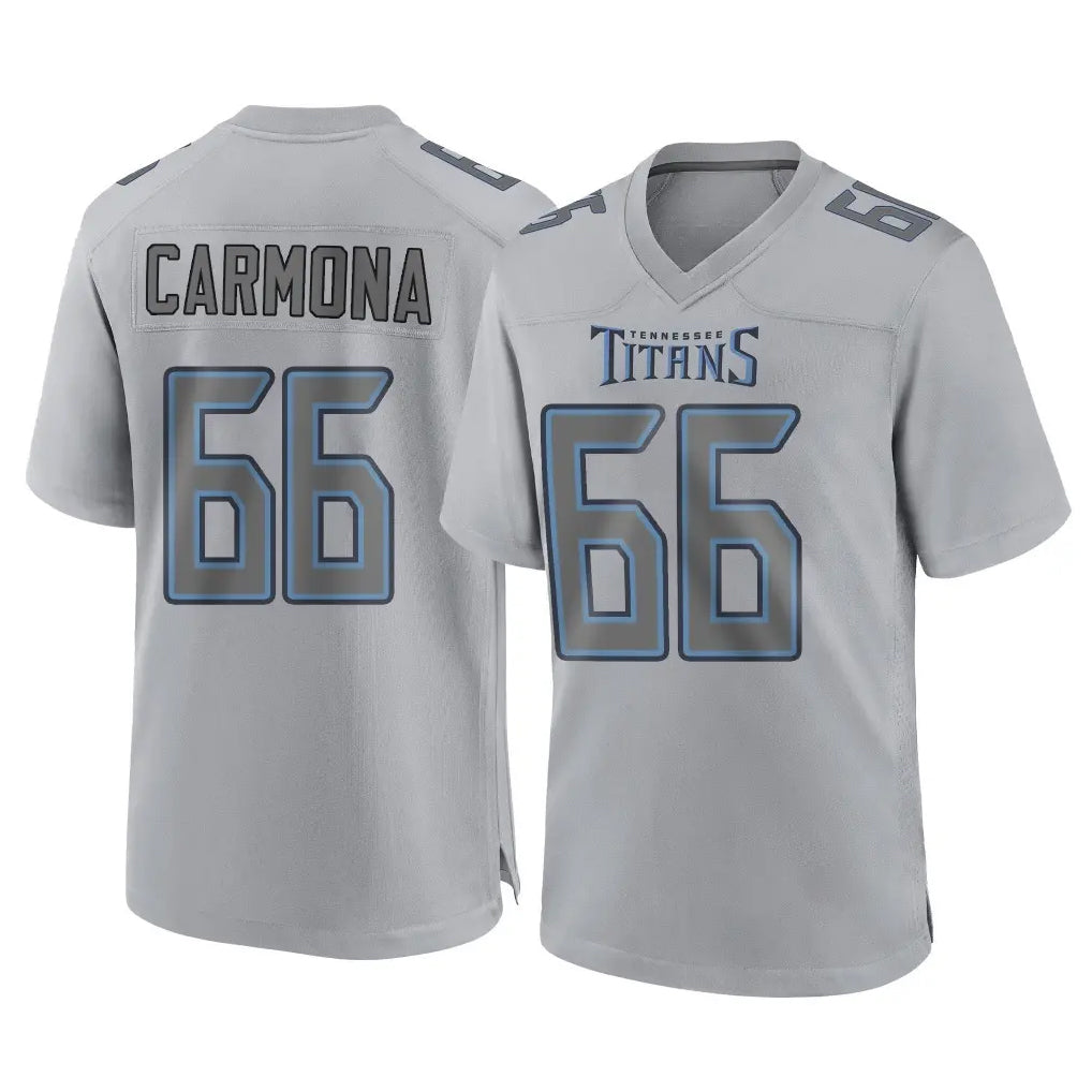 Tocy T.Titans #66 Fernando Carmona Jr. Player Gray Atmosphere Fashion Home Game Stitched Jerseys