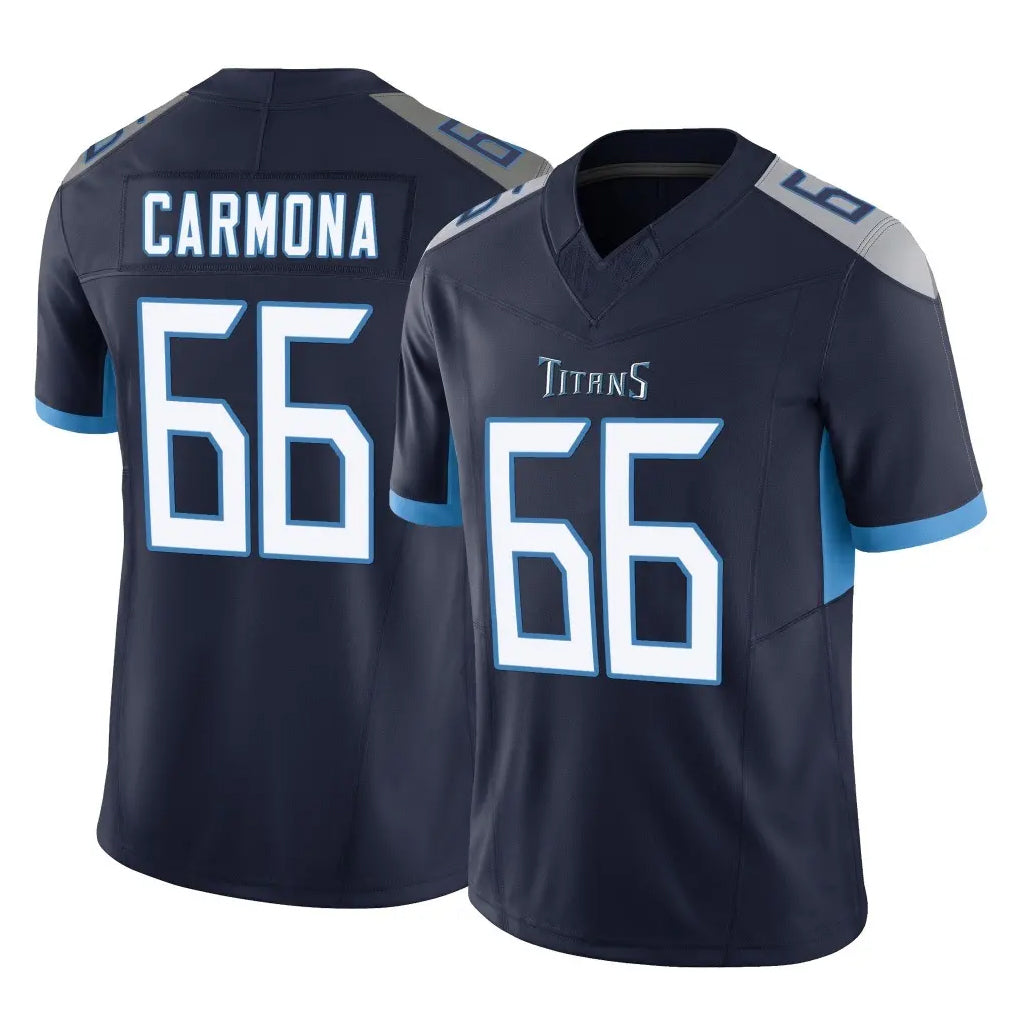 Tocy T.Titans #66 Fernando Carmona Jr. Player Navy Limited Vapor F.U.S.E. Home Game Stitched Jerseys