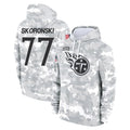 Tocy T.Titans #77 Peter Skoronski Player Camo Arctic Salute to Service Pullover Hoodies Home Game Stitched Jerseys