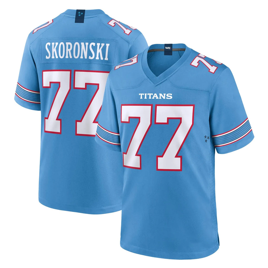 Tocy T.Titans #77 Peter Skoronski Player Light Blue 2026 Game Home Stitched Jerseys