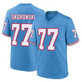 Tocy T.Titans #77 Peter Skoronski Player Light Blue Oilers Throwback Home Game Stitched Jerseys