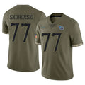 Tocy T.Titans #77 Peter Skoronski Player Olive Limited Salute to Service Home Game Stitched Jerseys