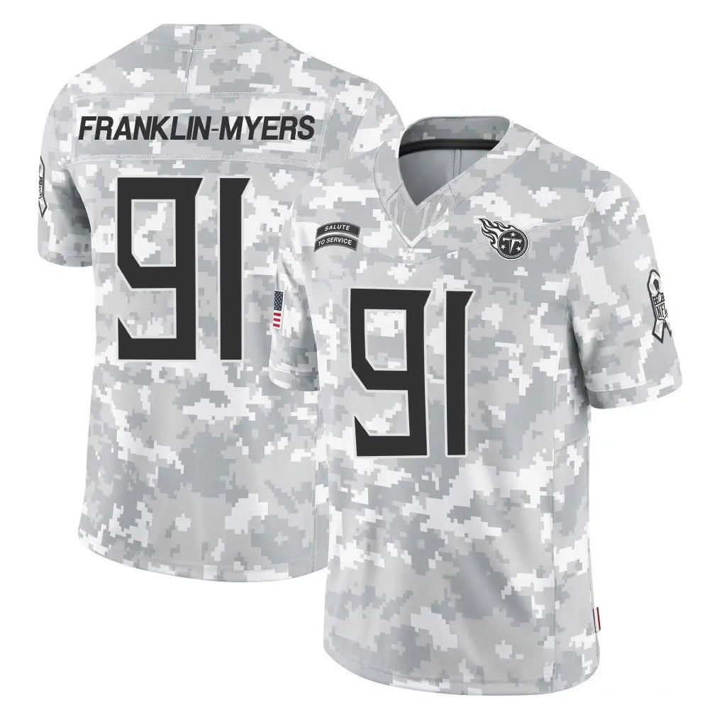 Tocy T.Titans #91 John Franklin-Myers Player Arctic Camo Limited Salute to Service Home Game Stitched Jerseys