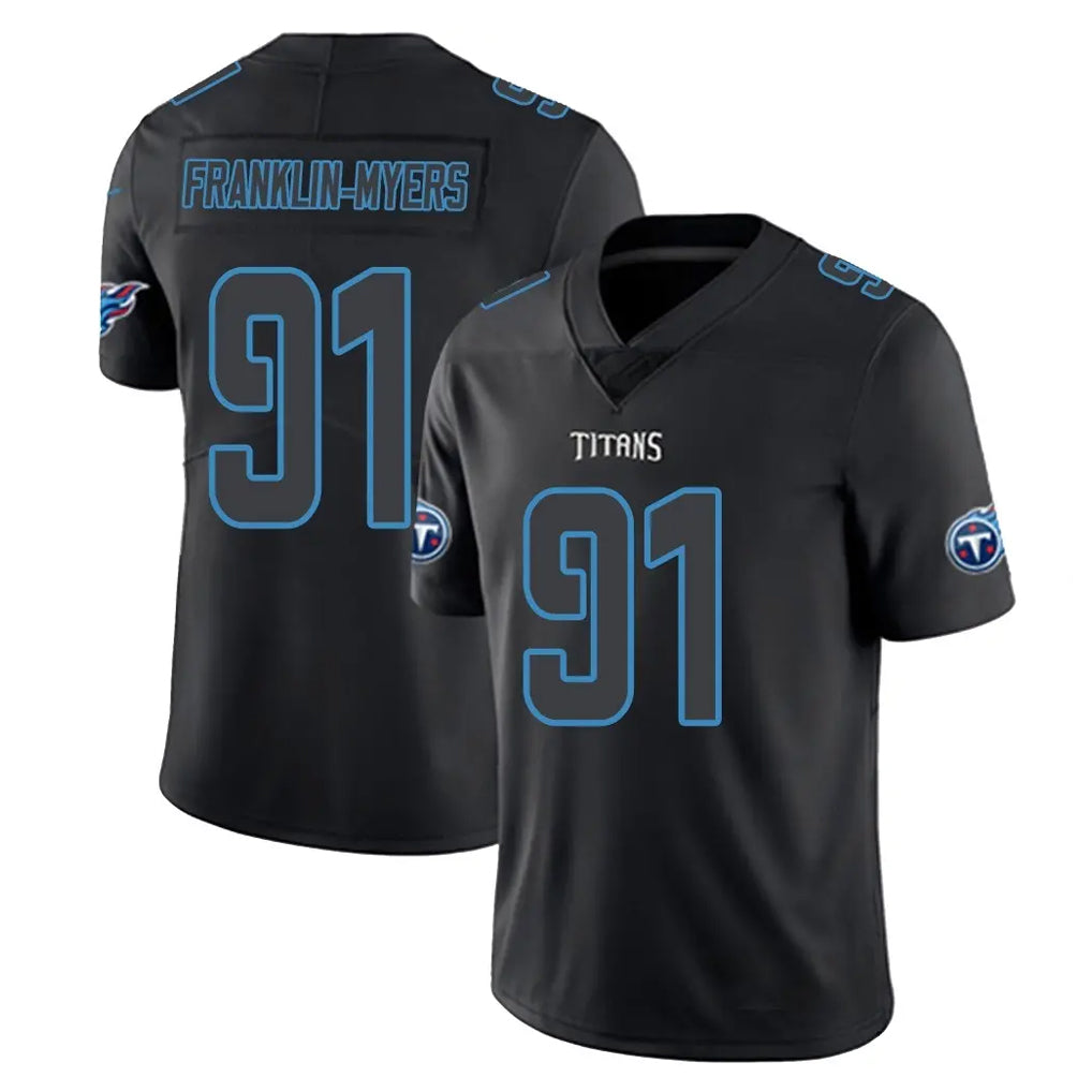 Tocy T.Titans #91 John Franklin-Myers Player Black Impact Limited Home Game Stitched Jerseys