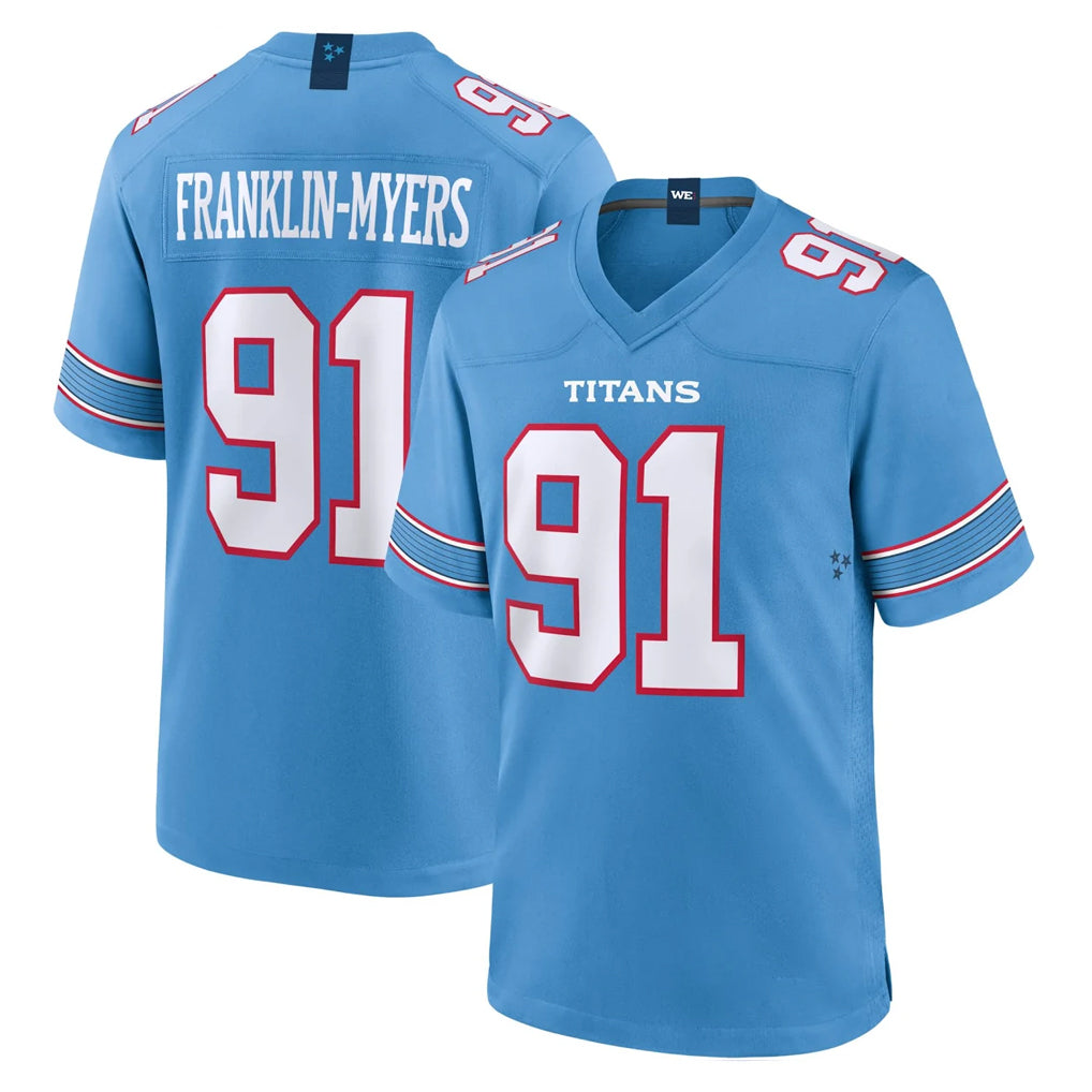 Tocy T.Titans #91 John Franklin-Myers Player Light Blue 2026 Game Home Stitched Jerseys