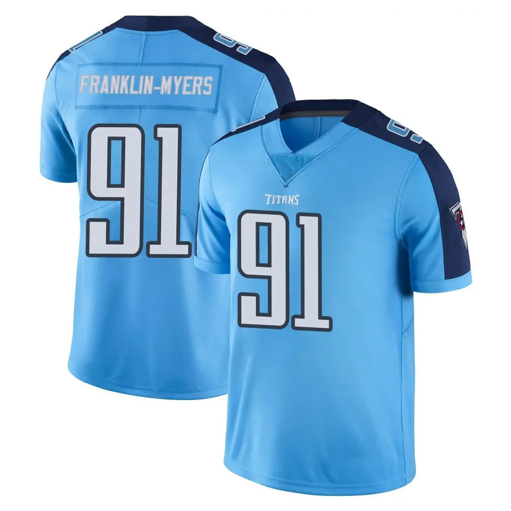 Tocy T.Titans #91 John Franklin-Myers Player Light Blue Limited Color Rush Home Game Stitched Jerseys