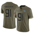 Tocy T.Titans #91 John Franklin-Myers Player Olive Limited Salute to Service Home Game Stitched Jerseys