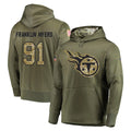 Tocy T.Titans #91 John Franklin-Myers Player Olive Salute to Service Pullover Hoodies Home Game Stitched Jerseys