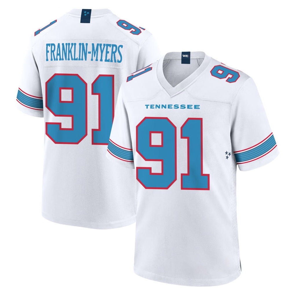 Tocy T.Titans #91 John Franklin-Myers Player White 2026 Game Home Stitched Jerseys
