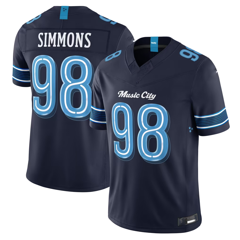 Tocy T.Titans #98 Jeffery Simmons Navy 2026 Rivalries Collection Limited Stitched Jerseys