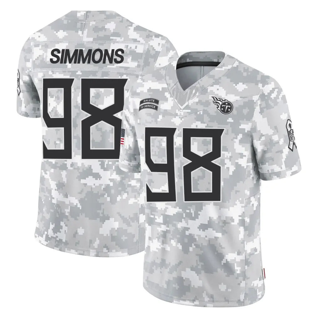 Tocy T.Titans #98 Jeffery Simmons Player Arctic Camo Limited Salute to Service Home Game Stitched Jerseys
