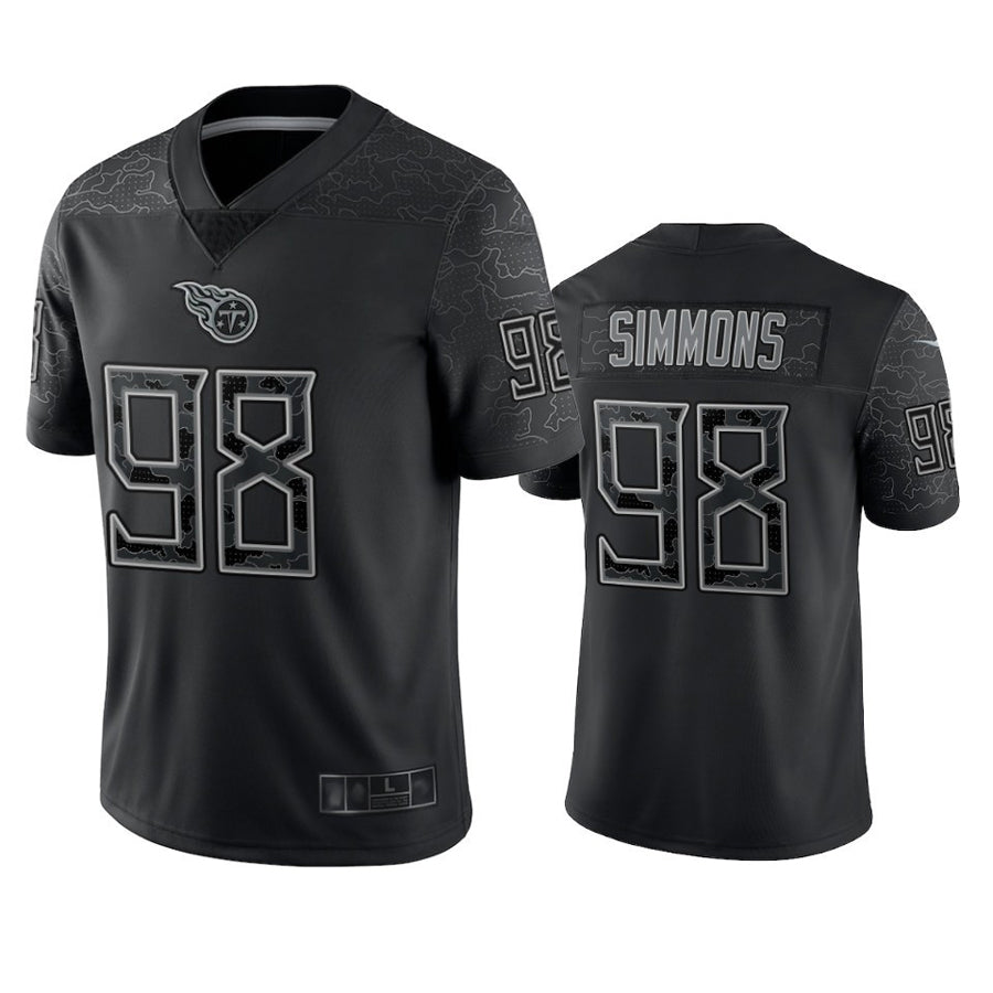 tocy T.Titans #98 Jeffery Simmons Player Black RFLCTV Limited Stitched Jerseys