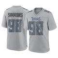 Tocy T.Titans #98 Jeffery Simmons Player Gray Atmosphere Fashion Home Game Stitched Jerseys