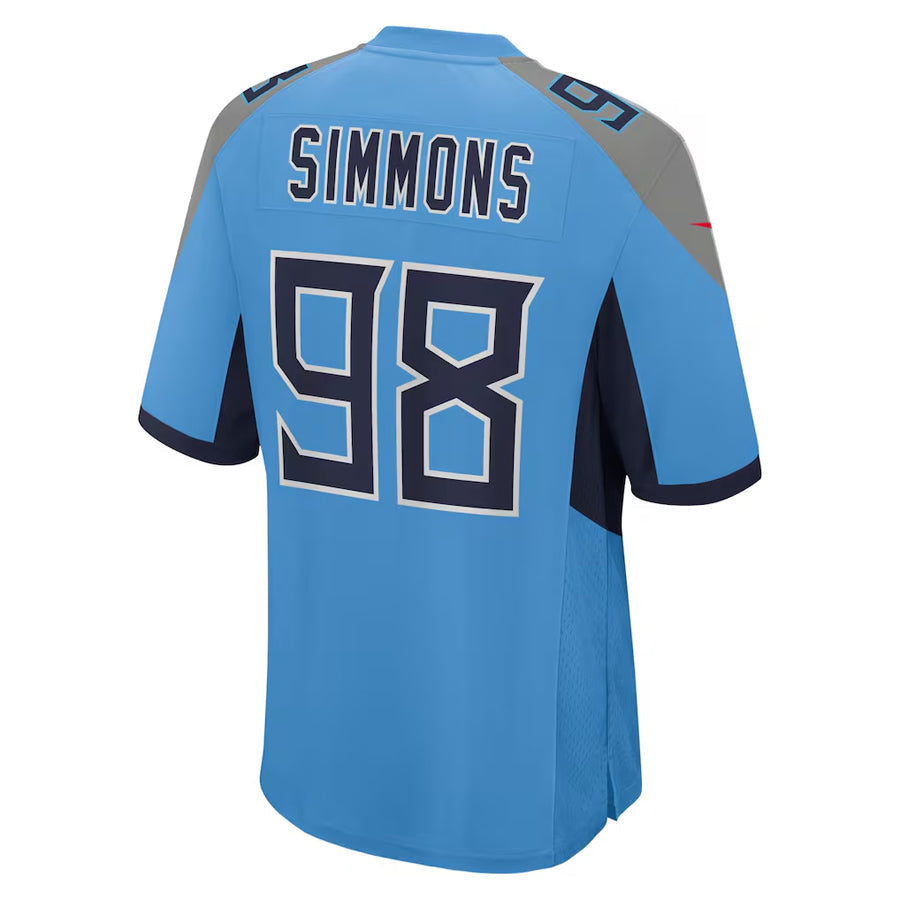tocy T.Titans #98 Jeffery Simmons Player Light Blue Home Game Stitched Jerseys