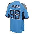 tocy T.Titans #98 Jeffery Simmons Player Light Blue Home Game Stitched Jerseys