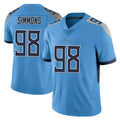 Tocy T.Titans #98 Jeffery Simmons Player Light Blue Limited Vapor Untouchable Home Game Stitched Jerseys