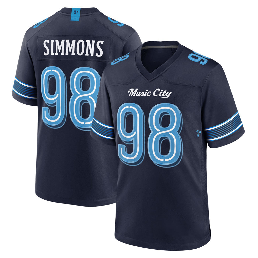 Tocy T.Titans #98 Jeffery Simmons Player Navy 2026 Rivalries Collection Home Game Stitched Jerseys