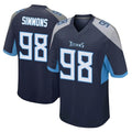 Tocy T.Titans #98 Jeffery Simmons Player Navy Home Game Stitched Jerseys