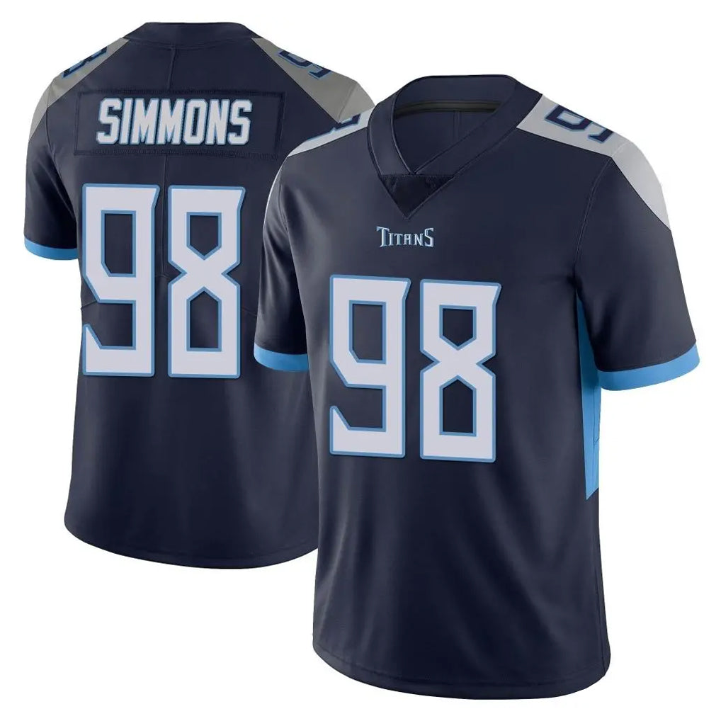 Tocy T.Titans #98 Jeffery Simmons Player Navy Limited Vapor Untouchable Home Game Stitched Jerseys