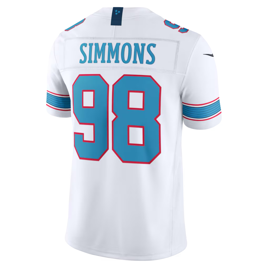 tocy T.Titans #98 Jeffery Simmons White Vapor F.U.S.E. Stitched Limited Jerseys