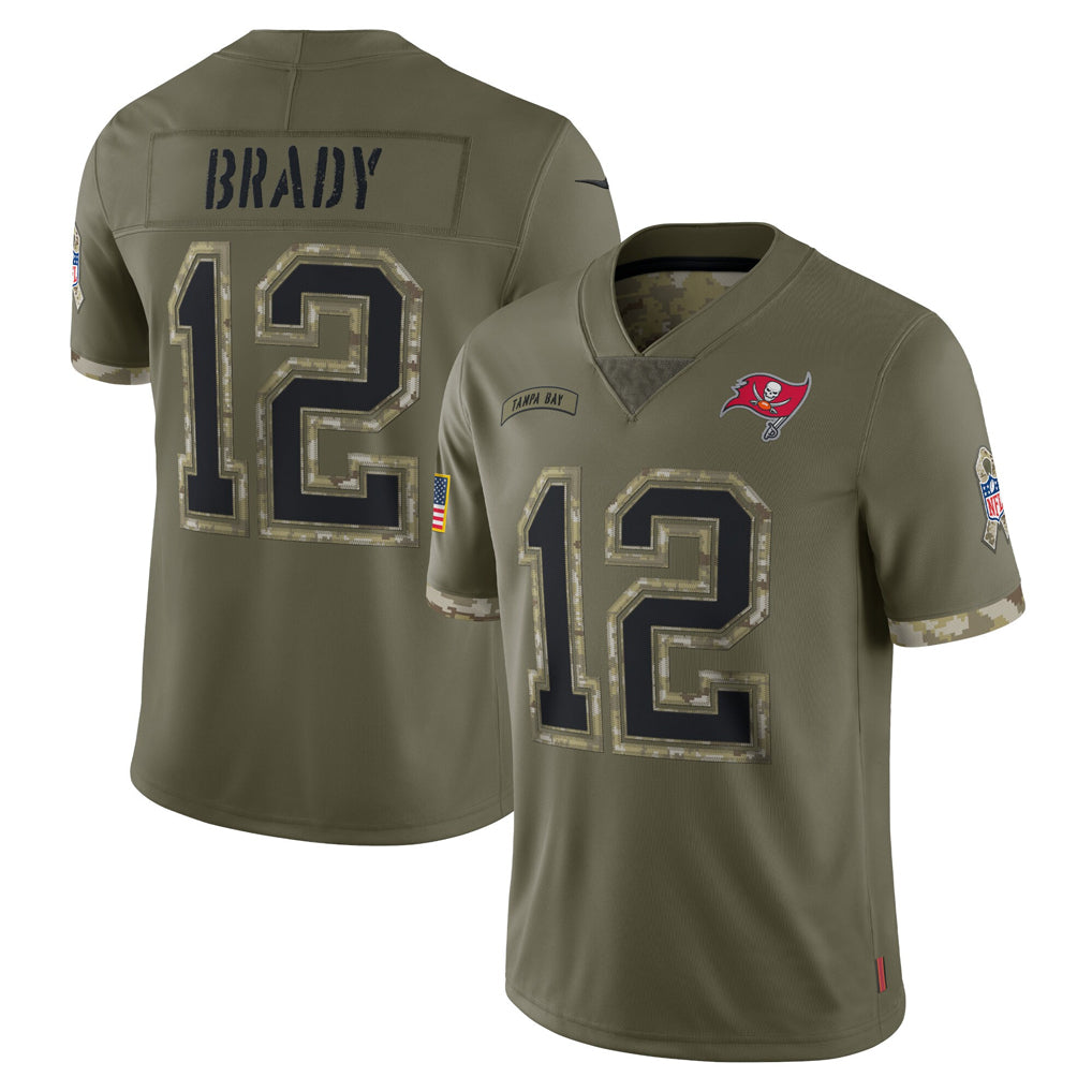 tocy TB.Buccaneers #12 Tom Brady Player Olive Salute To Service Limited Stitched Jerseys