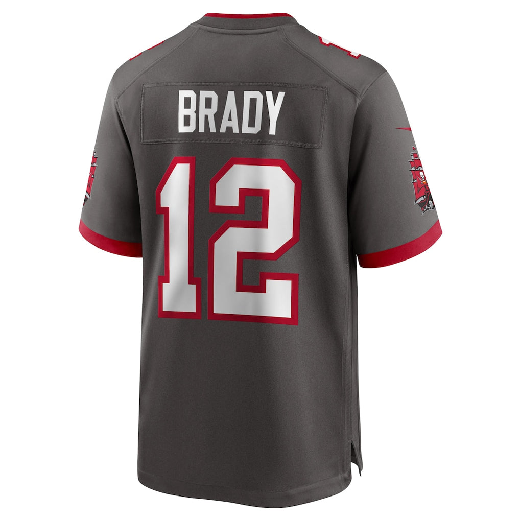 tocy TB.Buccaneers #12 Tom Brady Player Pewter Home Game Stitched Jerseys
