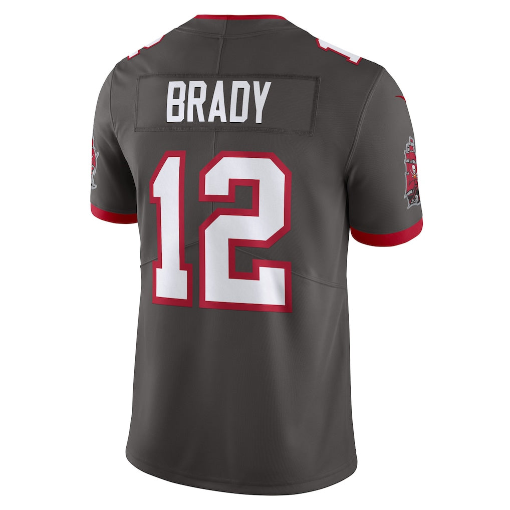 tocy TB.Buccaneers #12 Tom Brady Player Pewter Vapor F.U.S.E. Limited Stitched Jerseys