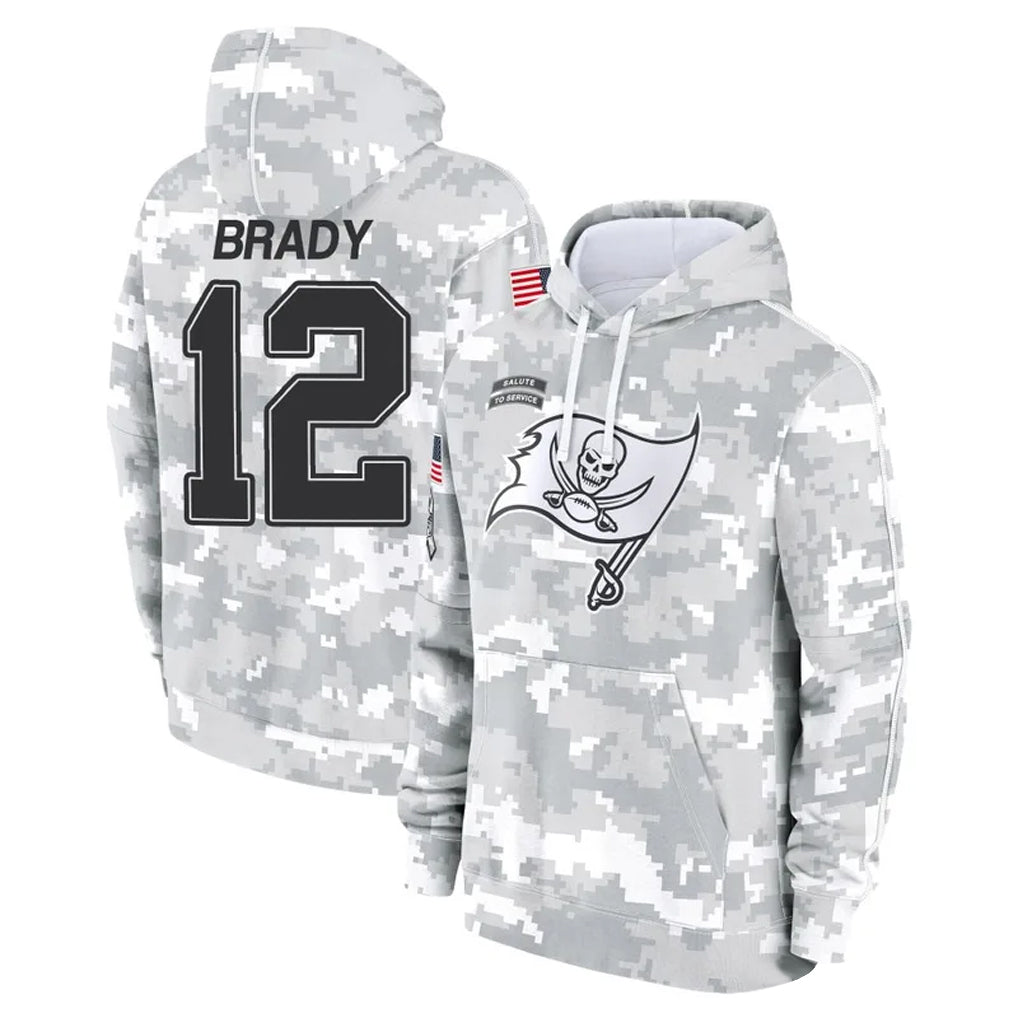 tocy TB.Buccaneers #12 Tom Brady Player Salute to Service Hoodies Stitched Jerseys
