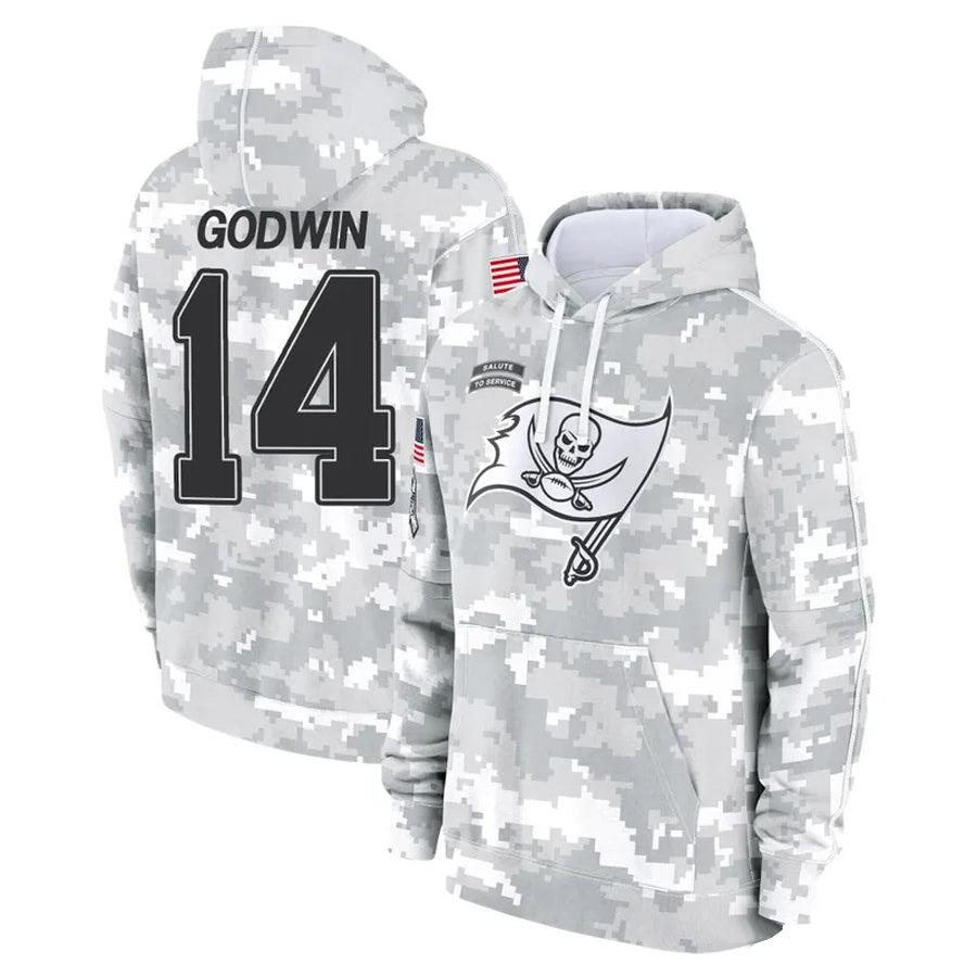 tocy TB.Buccaneers #14 Chris Godwin Jr. Player Salute to Service Hoodies Stitched Jerseys