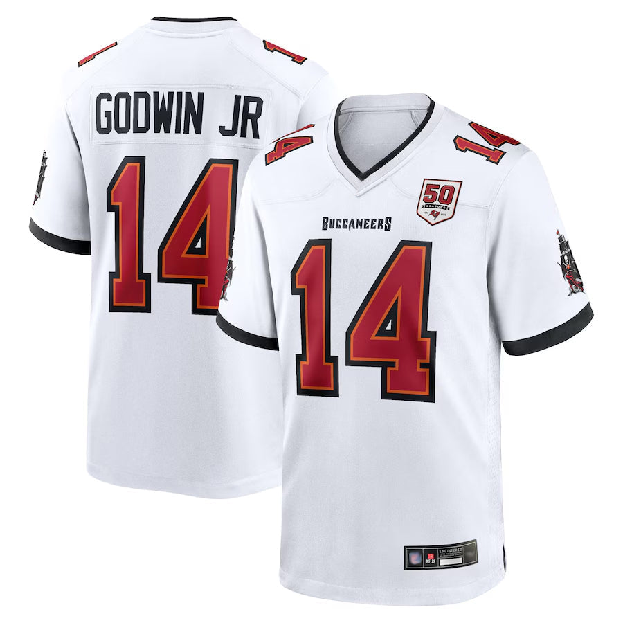 tocy TB.Buccaneers #14 Chris Godwin Jr. Player White 50th Anniversary Game Stitched Jerseys