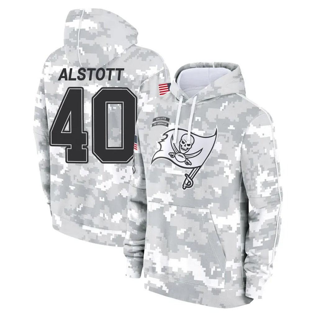 tocy TB.Buccaneers #40 Mike Alstott Player Arctic Camo Salute to Service Hoodies Stitched Jerseys