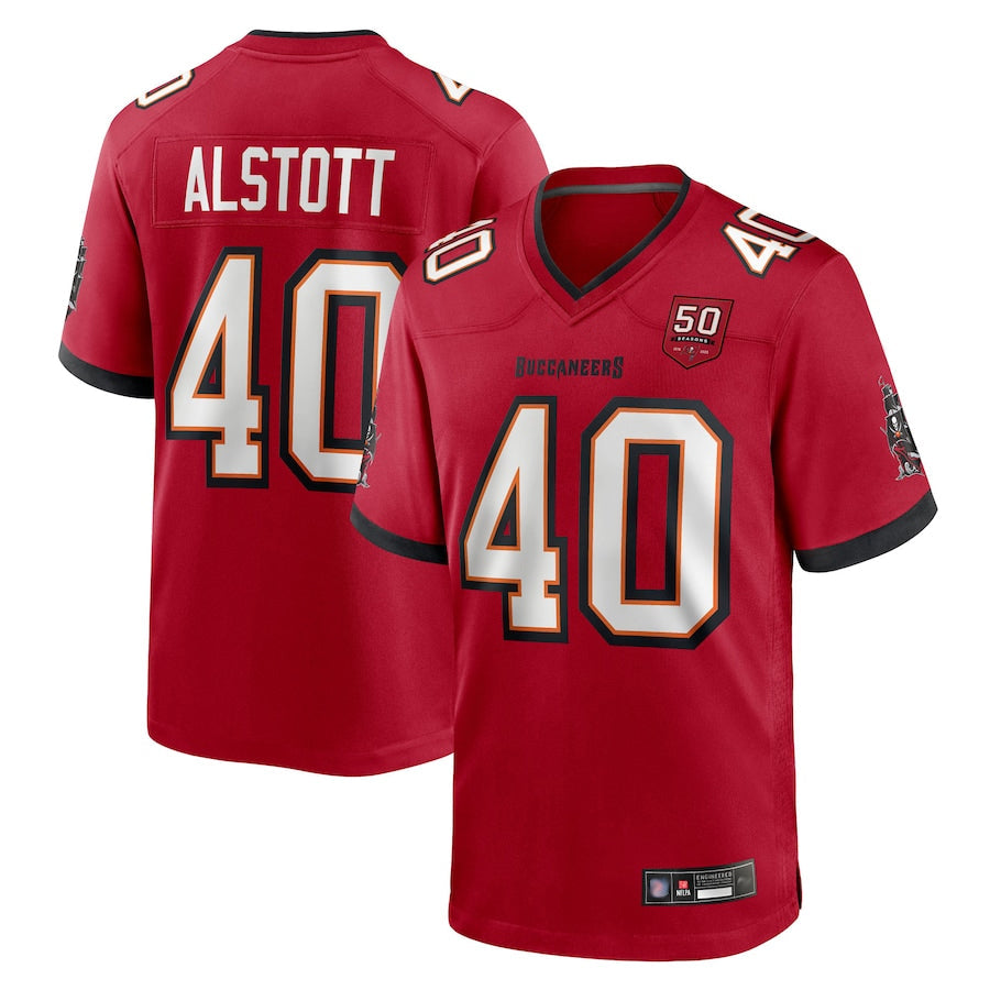 tocy TB.Buccaneers #40 Mike Alstott Player Red 50th Anniversary GameStitched Jerseys