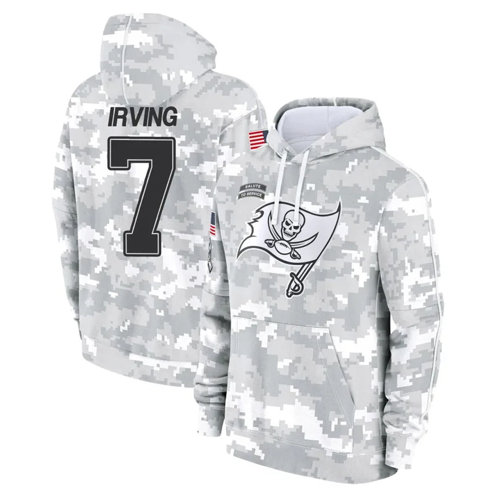 tocy TB.Buccaneers #7 Bucky Irving Player Arctic Camo Salute to Service Hoodies Stitched Jerseys