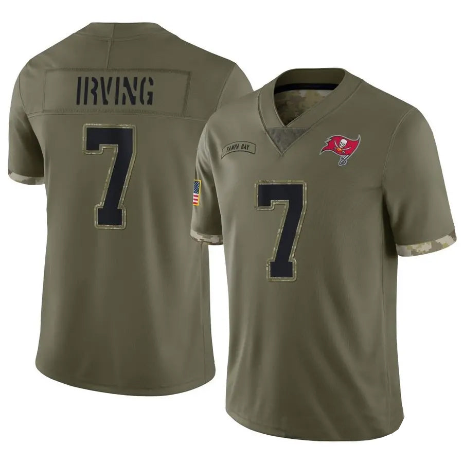 tocy TB.Buccaneers #7 Bucky Irving Player Limited Olive Salute To Service Stitched Jersey
