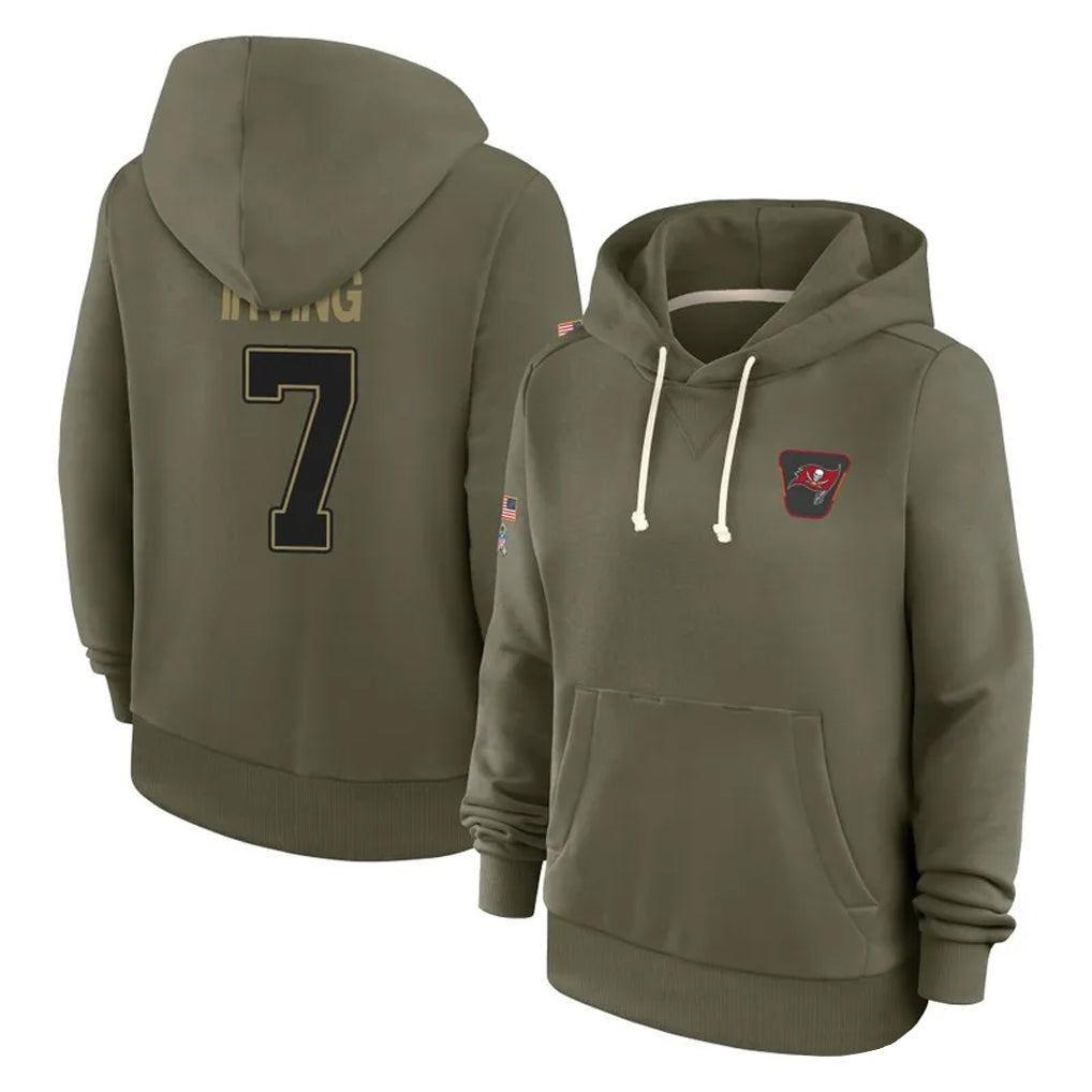 tocy TB.Buccaneers #7 Bucky Irving Player Olive Salute To Service Hoodies Stitched Jerseys