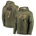 tocy TB.Buccaneers #7 Bucky Irving Player Olive Salute To Service Limited Hoodies Stitched Jerseys