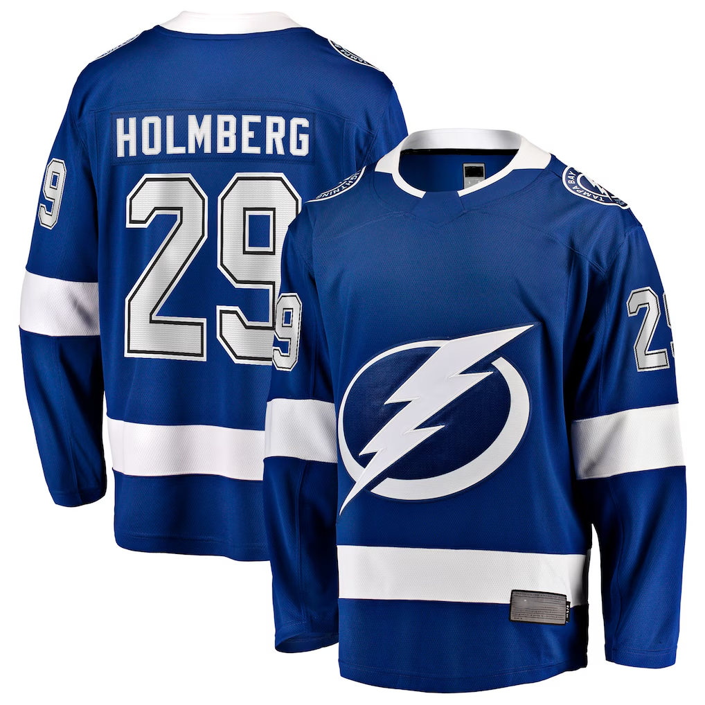 Tocy TB.Lightning #29 Pontus Holmberg Blue Home Breakaway Player Jerseys