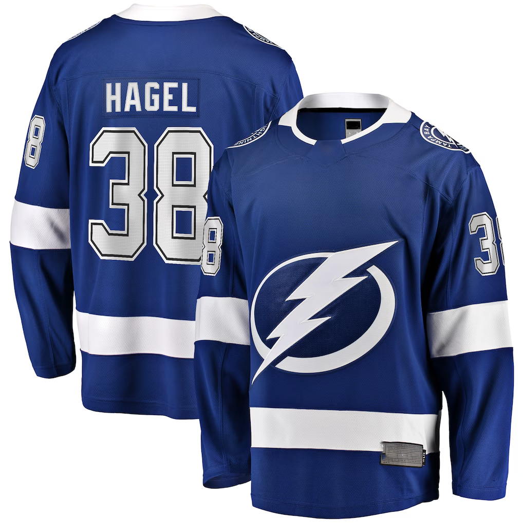 Tocy TB.Lightning #38 Brandon Hagel Blue Home Breakaway Player Jerseys