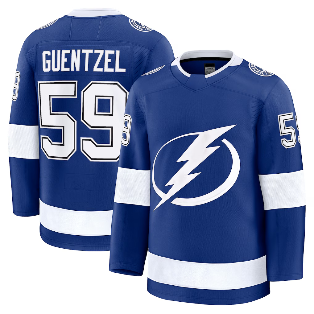 Tocy TB.Lightning #59 Jake Guentzel Blue Home Premium Jerseys