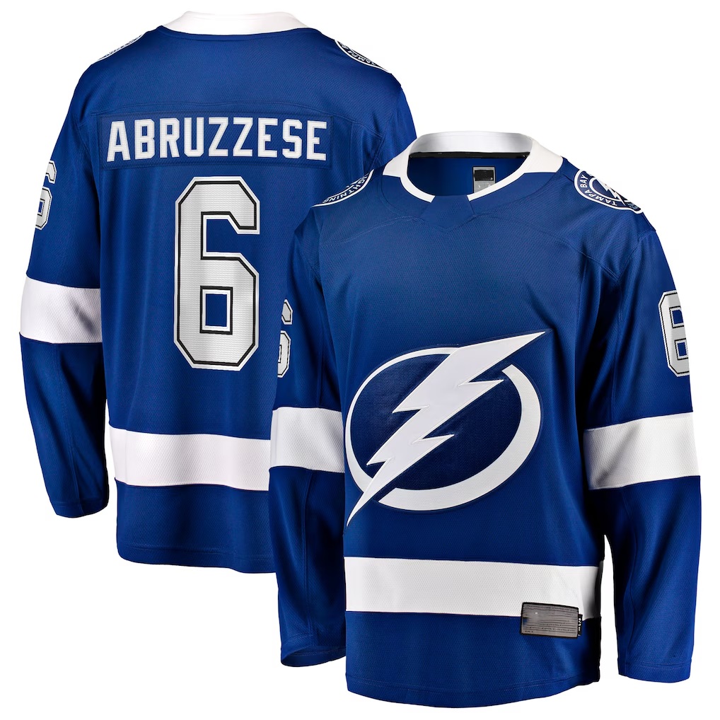 Tocy TB.Lightning #6 Nick Abruzzese Blue Home Breakaway Jerseys