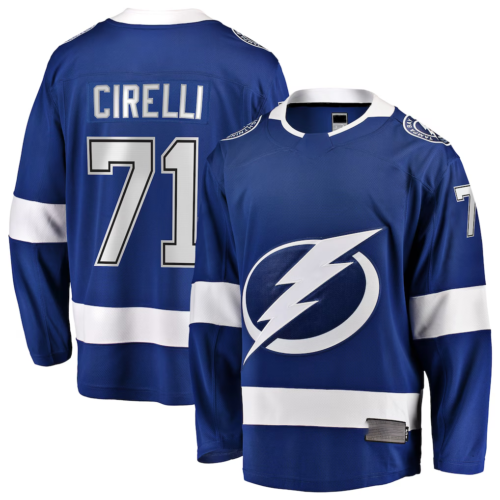 Tocy TB.Lightning #71 Anthony Cirelli Blue Home Breakaway Player Jerseys