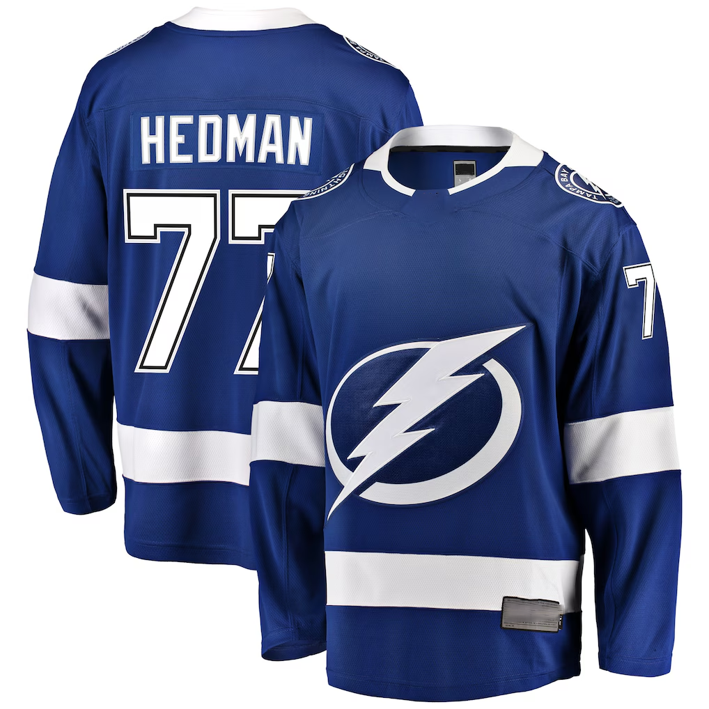 Tocy TB.Lightning #77 Victor Hedman Blue Home Breakaway Jerseys