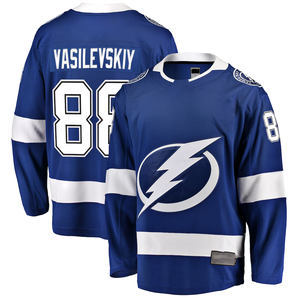 Tocy TB.Lightning #88 Andrei Vasilevskiy Blue Home Premium Jerseys