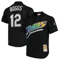 tocy TB.Rays #12 Wade Boggs Player Black Mitchell & Ness Cooperstown Replica Stitched Jerseys