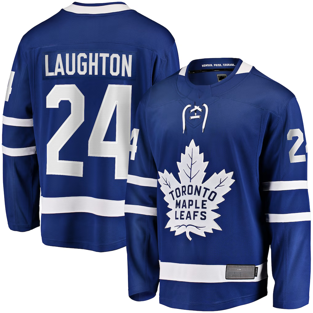 Tocy T.Maple Leafs #24 Scott Laughton Blue Home Breakaway Jerseys