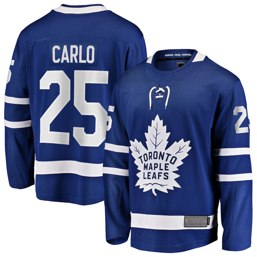 Tocy T.Maple Leafs #25 Brandon Carlo Blue Home Breakaway Jerseys