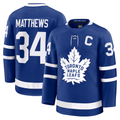Tocy T.Maple Leafs #34 Auston Matthews Blue Captain Patch Home Premium Jerseys
