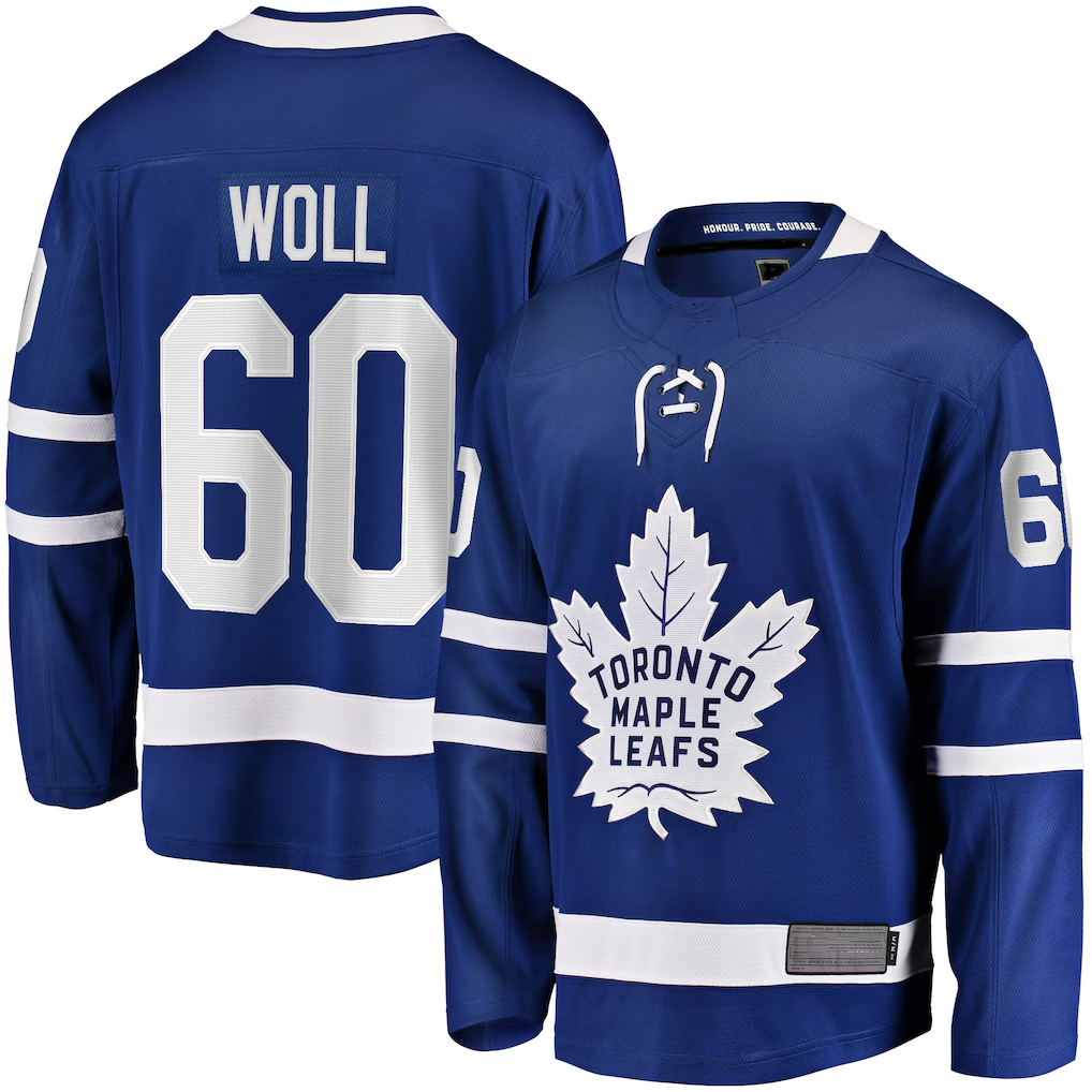 Tocy T.Maple Leafs #60 Joseph Woll Blue Home Premier Breakaway Player Jerseys